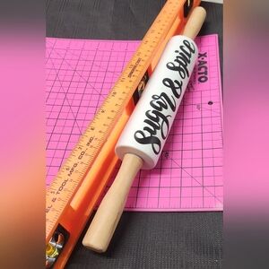New 16" Ceramic inscribed "Sugar & Spice" Rolling Pin